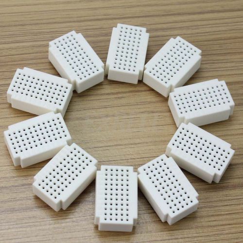 10pcs Mini Solderless PCB Breadboard Prototype Test Develop Deck 55 Points White