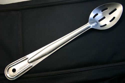 STAINLESS COMMERCIAL SLOTTED KITCHEN SPOON 13&#034;