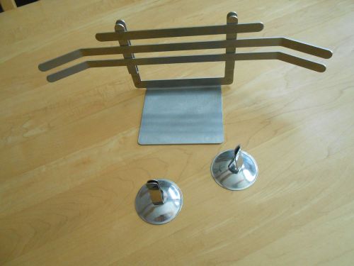 3 VTG RETRO DINER MENU RESTAURANT HOLDER SPECIAL OF DAY METAL STAINLESS STEEL