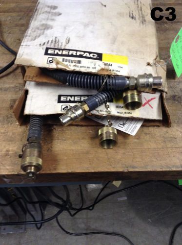 Nib lot of 2 enerpac 6&#039; rubber jack hose h864 w/ ah-630 1/4&#034; hydraulic coupler for sale