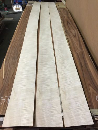 Wood Veneer Curly Maple 7x132 3pcs total Raw Veneer  &#034;EXOTIC&#034; MEX 52