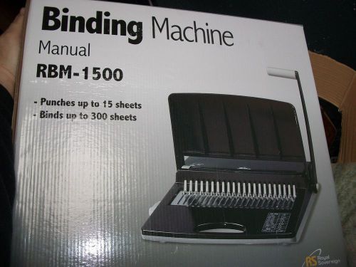 Binding System Plastic Comb Binding Machine Royal Sovereign 15 Punch RBM 1500