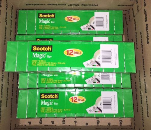 Scotch Magic Tape, 3/4 x 1000 Inches, Boxed, 5 x12 = 60 Rolls (810K12) Free Ship