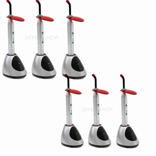 6 pcs Dental Wireless Cordless LED Curing Light Lamp Orthodontics 2000mw/cm2