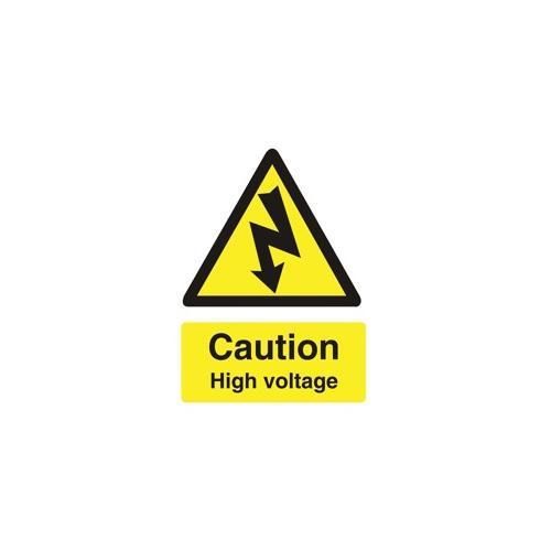 WO137SAV Stewart Superior Caution High Voltage Sign Self Adhesive Vinyl 15x20cm