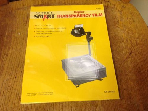 SCHOOL SMART COPIER TRANSPARENCY FILM  81/2&#034; X 11&#034; 100 SHEETS-NEW SEALED BOX