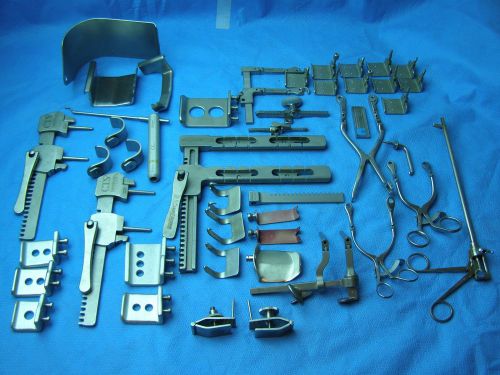 45 Surgical Instruments Mix LOT CODMAN,Stryker,Synthes,Retractors,Blades,Forceps