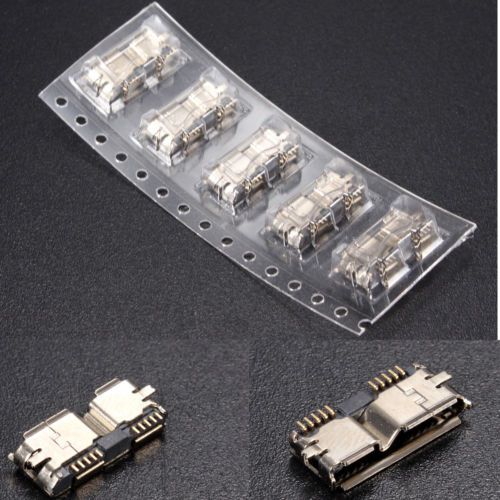 5Pcs HI-Speed Micro USB 3.0 Female 10Pin SMD SMT Socket PCB Soldering Connectors