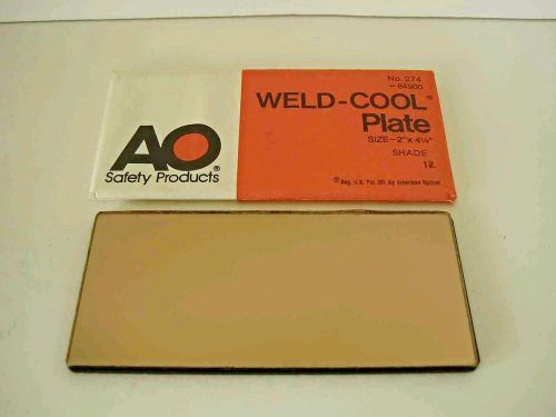 AO Cool Blue American Optics Weld Cool Shade #12 Welding Lens 2&#034; X 4.25&#034; #274