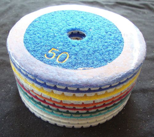 4&#034; 9 Step Buffing Polishing Diamond Pads Wet / Dry Granite Marble Stone Concrete