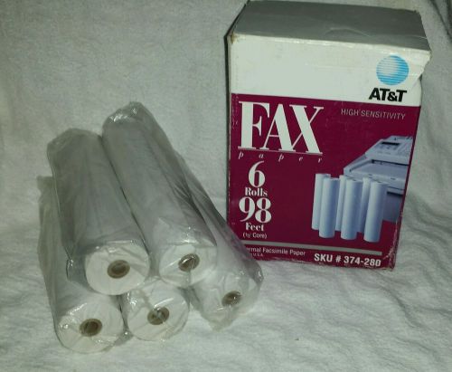 New AT&amp;T High Sensitivity Fax Paper 5 Rolls 98 Feet Per Roll FREE SHIPPING