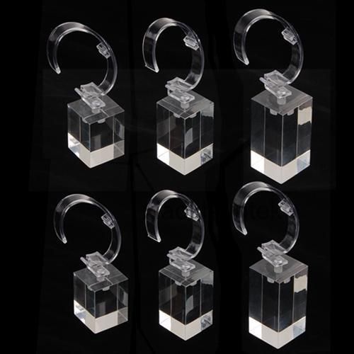 6pcs clear acrylic bracelet watch fashion jewelry display holder rack for sale