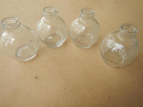 Lot of 4 glass lunkenheimer brass drip oiler replacement glass jars for sale