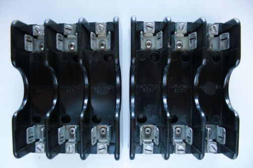 LOT OF 2 - MARATHON FUSE BLOCK, 600VOLTS 30AMPS  6F 30A, 3B SERIES, 3 POLES