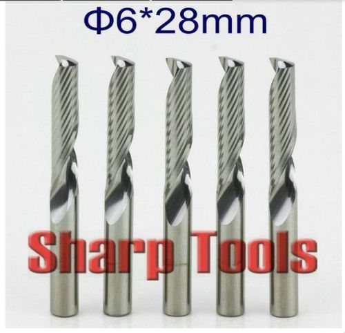 5pcs 6*28mm carbide single flute mdf pvc board acrylic cnc router bits for sale