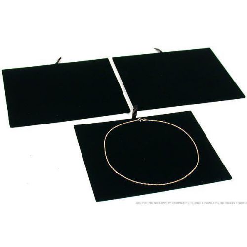 3 Jewelry Display Pad Insert Black Velvet Showcase Unit