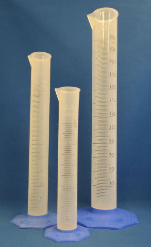 3 Nalgene Graduated Cylinders  250 100 &amp; 50mL #3662