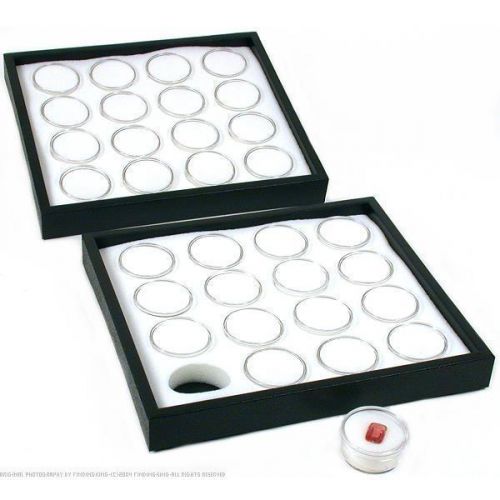 2 16 white gem jars display inserts &amp; stackable tray for sale