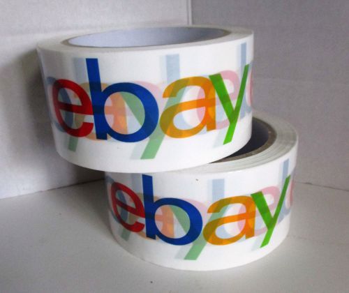 2 (Two) eBay Branded Logo Packaging Tape - 1 x 75 Yard Rolls- Packing Shipping