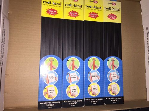 Redi-Bind Redi-Tag 3 Hole Binding System 5-Pk Black LOT OF 4