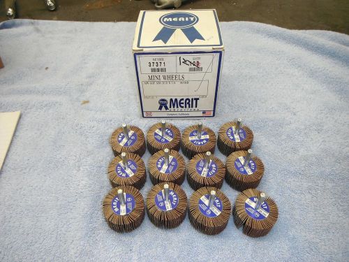 Merit Grind-O-Flex mini Flap wheels NIB box of 12 2&#034; x 1&#034; x 1/4 shank 80 grit