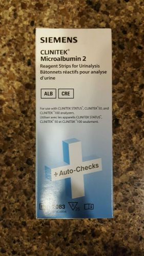 NEW SIEMENS CLINITEK MICROALBUMIN 2 REAGENT STRIPS REF NO 2083 EXP. 08/2017