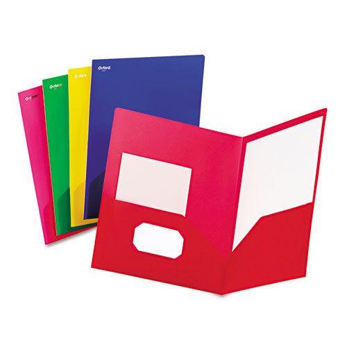 Oxford fashion polyport twin-pocket portfolio, polypropylene, assorted, 25/box for sale