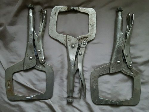 Lot of (3) ORIGINAL Vice Grip 11r locking FINGER C clamps ~ AWESOME