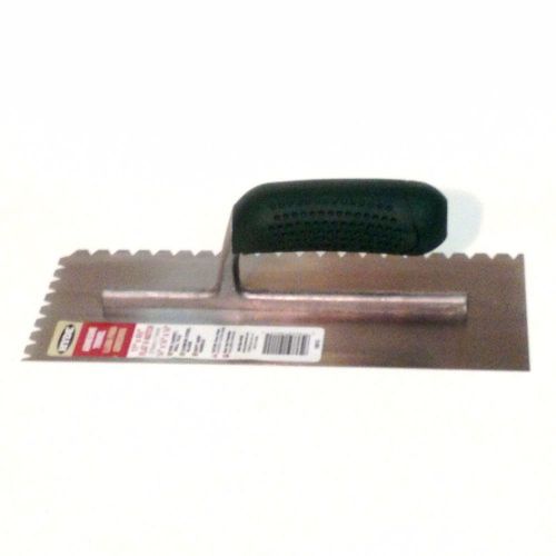 HYDE, 11&#034;X4 1/2&#034; FLAT V-NOTCH ADHESIVE TROWEL, 19015, 079423190153