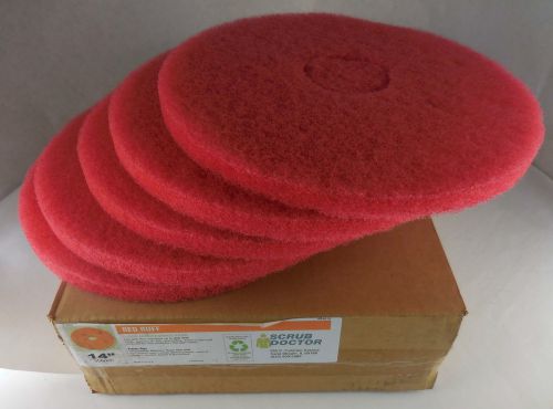 Quantity of 5 Scrub Doctor 14&#034; Red Buffing Pads USA #6gj