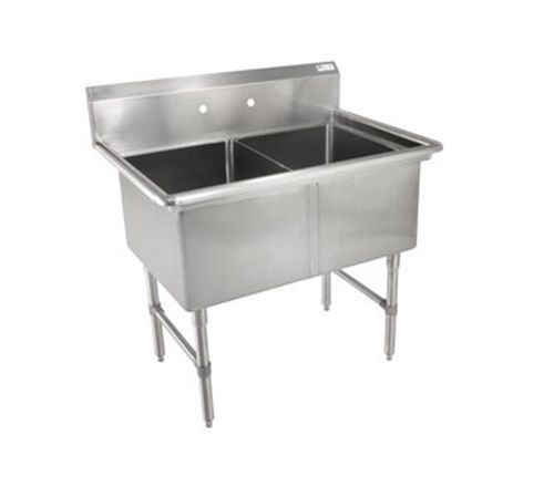 John Boos 2B244 Two (2) Compartment Sink - 53&#034; 24&#034; x 24&#034; x 14&#034; bowls