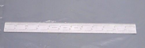 L S Starrett Satin Chrome 12 inch Steel Rule C604RE Machinist Tool