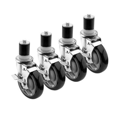 Krowne 28-129S 1 5/8&#034; Stem Caster Swivel w/brake 5&#034; Diameter Set of 4