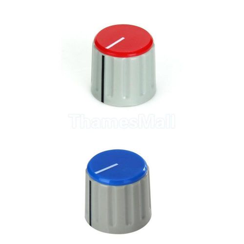 2x set of 5pcs plastic potentiometer control knob cap shaft insert dia. 6mm for sale