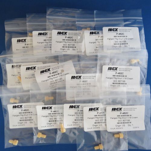 Qty 15 IDEX Flanged Fittings Knurled 1/16 Cream P-482C