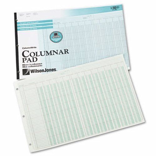 WLJG7213A Columnar Pad,13 Columns,50 Sheets,11&#034;x16-3/8&#034;, Green