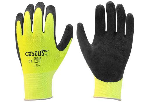 Cestus high vis green ns grip micro nitrile coated high dexterity glove s for sale