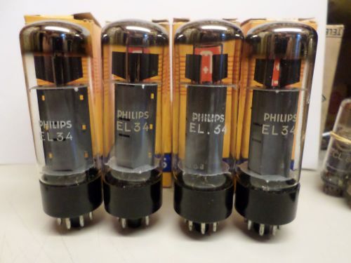 matched quad EL34 from mullard new in box . NOS .