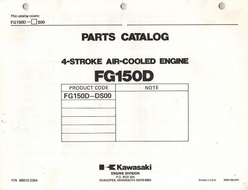 KAWASAKI  FG150D  AIR COOLED  ENGINES  PARTS  MANUAL X