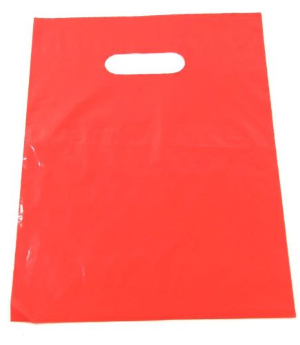 200  - 9&#034; x 12&#034; RED  GLOSSY Low-Density Plastic Merchandise Bags