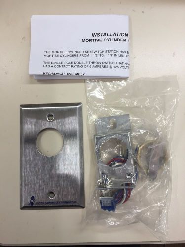 Alarm Controls MCK-4-4 Mortise Cyl Keyswitch, DPDT Alternate Action, Single Gang