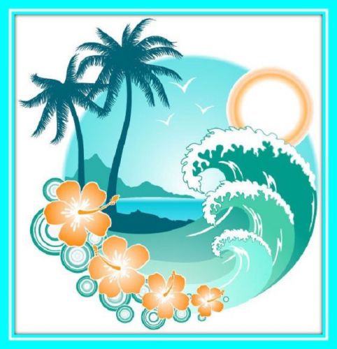 30 Custom Island Escape Art Personalized Address Labels