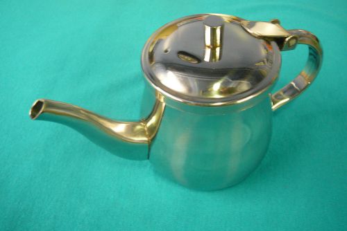 Lot of 6 - 10oz goose neck tea pot servers stainless steel capco #64 india tp064 for sale
