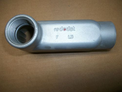 RED DOT 1&#034; LB STYLE CONDUIT BODY (3) #4 XHHW WIRE MAX OR EQ 11.8 CU IN  NO COVER