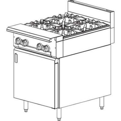 Vulcan V4B24 V Series Heavy Duty Range gas 24&#034; modular (4) 33,000 BTU open...