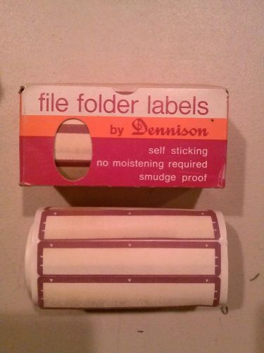 (2) Dennison File Folder Labels Purple Color 43-757 Quantity 250