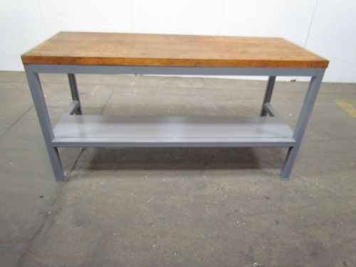 Welded Steel Industrial Work Bench w/1-3/4&#034; Butcher Block Top 26x68x35-3/4&#034; Tall