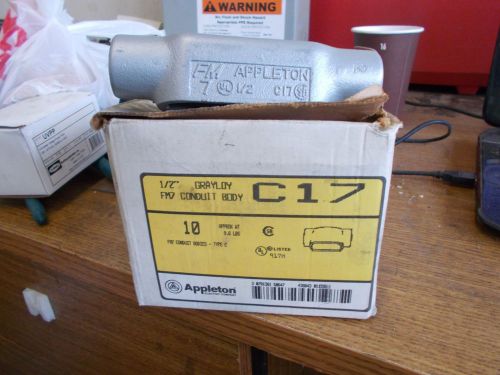 NEW BOX OF 10 APPLETON CONDUIT BODY 1/2&#034; C17