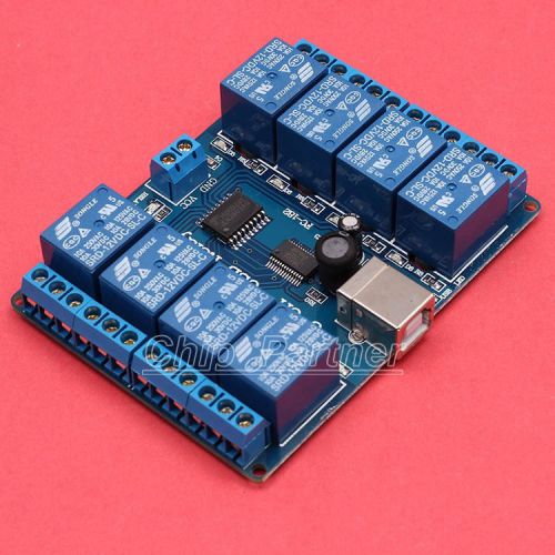 8-Channel USB Relay Module 10A Soft Auto-control Relay DC 9-12V