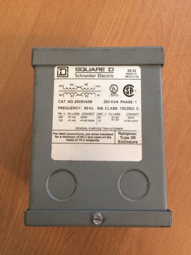 New Square D 250SV43B General Purpose Transformer